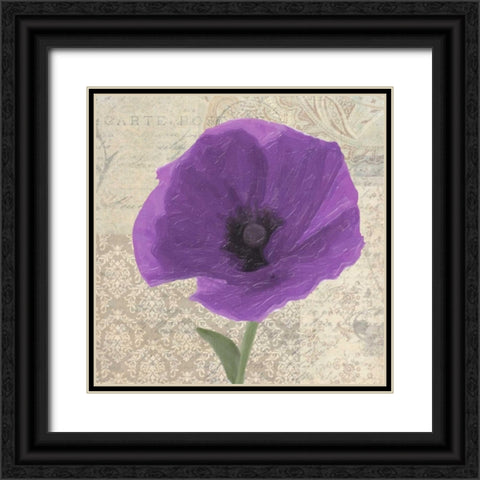 PLUM POPPY I Black Ornate Wood Framed Art Print with Double Matting by Greene, Taylor