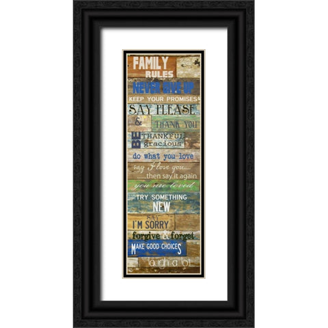 Family Rules Cools Black Ornate Wood Framed Art Print with Double Matting by Greene, Taylor
