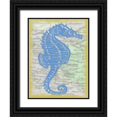 SEAHORSE Black Ornate Wood Framed Art Print with Double Matting by Greene, Taylor