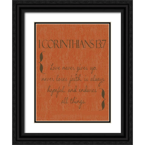 Love in Orange Black Ornate Wood Framed Art Print with Double Matting by Greene, Taylor
