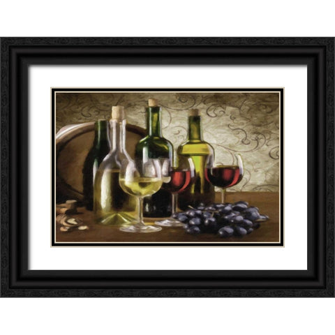 Vino Black Ornate Wood Framed Art Print with Double Matting by Greene, Taylor