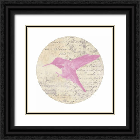 Love Bird Disc Black Ornate Wood Framed Art Print with Double Matting by Greene, Taylor