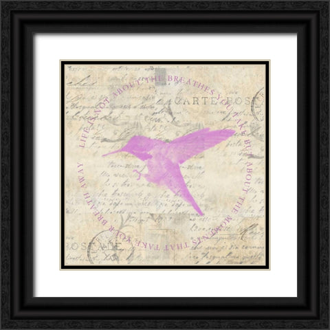 Love Bird Paper Black Ornate Wood Framed Art Print with Double Matting by Greene, Taylor