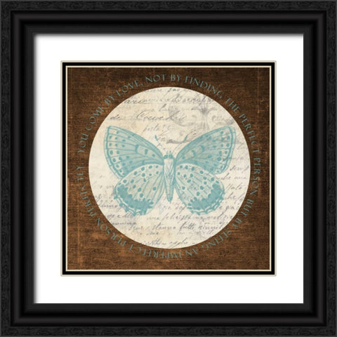 Love Butterfly 2 Black Ornate Wood Framed Art Print with Double Matting by Greene, Taylor