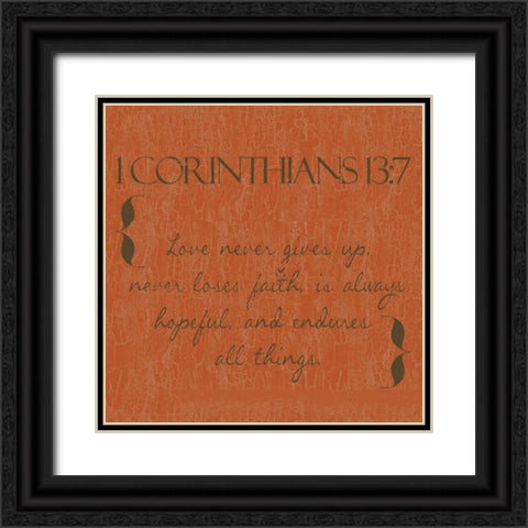 Love in Orange Black Ornate Wood Framed Art Print with Double Matting by Greene, Taylor
