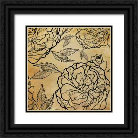 Floral Pattern II Black Ornate Wood Framed Art Print with Double Matting by Greene, Taylor