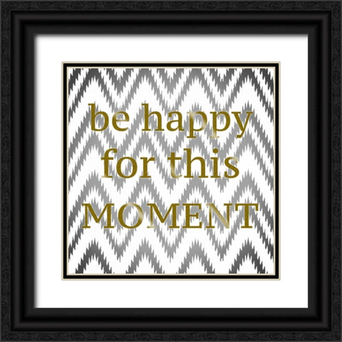 Be Happy Black Ornate Wood Framed Art Print with Double Matting by Greene, Taylor