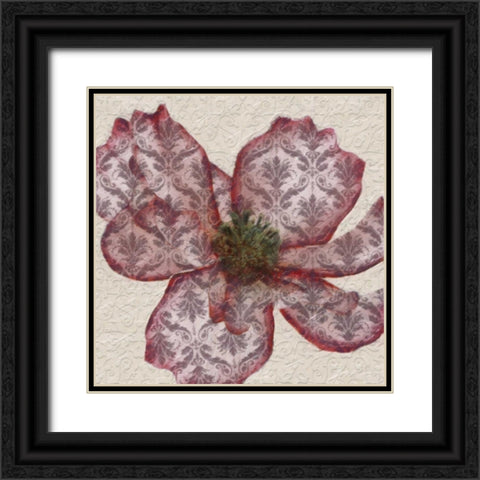 PATTEREND RED PETALS I Black Ornate Wood Framed Art Print with Double Matting by Greene, Taylor