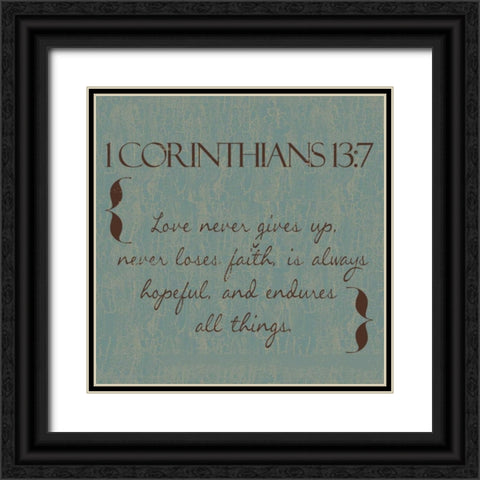 Blue Brown Love Black Ornate Wood Framed Art Print with Double Matting by Greene, Taylor