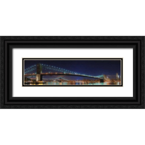 York Nights Black Ornate Wood Framed Art Print with Double Matting by Greene, Taylor