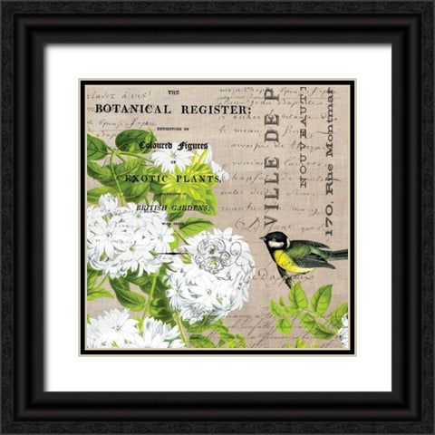 Botanical Register 2 Black Ornate Wood Framed Art Print with Double Matting by Jordan, Elizabeth