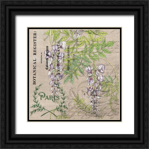 Botanical Register 3 Black Ornate Wood Framed Art Print with Double Matting by Jordan, Elizabeth