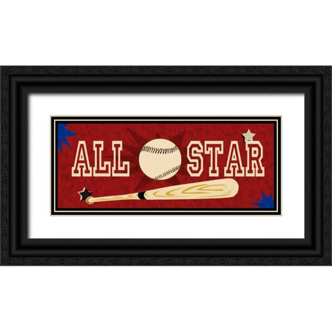 At The Ball Game Black Ornate Wood Framed Art Print with Double Matting by Pazan, Tony