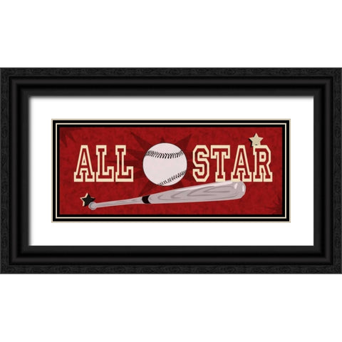 All Star Black Ornate Wood Framed Art Print with Double Matting by Pazan, Tony