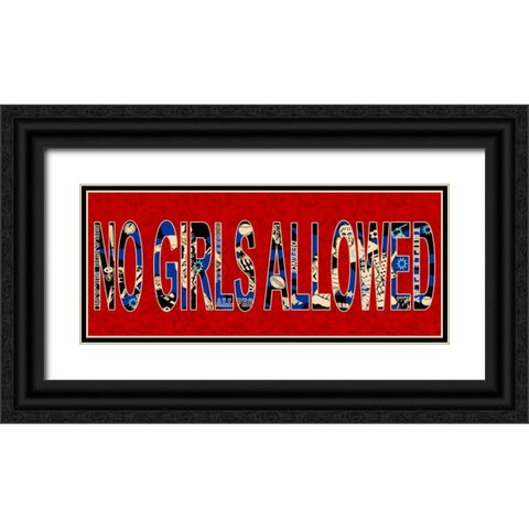 No Girls Black Ornate Wood Framed Art Print with Double Matting by Pazan, Tony