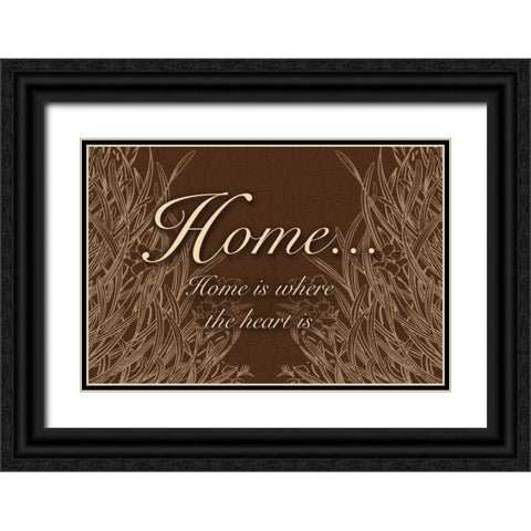 Home And Heart Black Ornate Wood Framed Art Print with Double Matting by Pazan, Tony