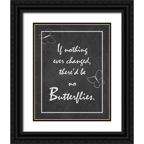 Butterflies Black Ornate Wood Framed Art Print with Double Matting by Pazan, Tony