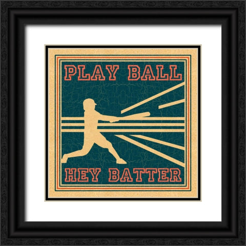 Play Ball Black Ornate Wood Framed Art Print with Double Matting by Pazan, Tony