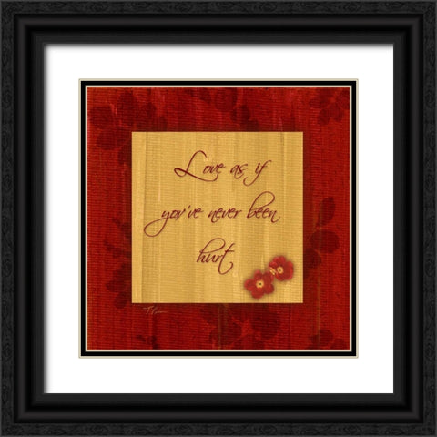 1 Love Black Ornate Wood Framed Art Print with Double Matting by Pazan, Tony