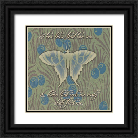 Butterfly Black Ornate Wood Framed Art Print with Double Matting by Pazan, Tony