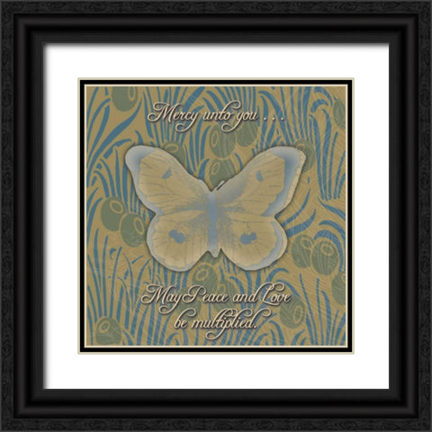 Butterfly 2 Black Ornate Wood Framed Art Print with Double Matting by Pazan, Tony