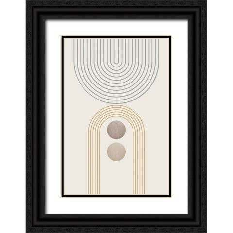 Mid Century Minimalist Boho 1 Black Ornate Wood Framed Art Print with Double Matting by Urban Epiphany