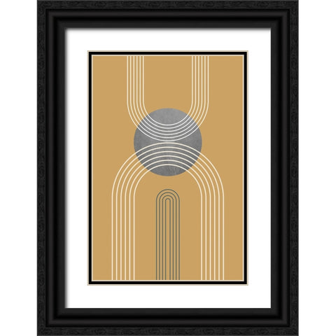 Mid Century Minimalist Boho 2 Black Ornate Wood Framed Art Print with Double Matting by Urban Epiphany