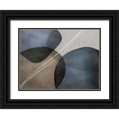 Organic Shapes 3 Black Ornate Wood Framed Art Print with Double Matting by Urban Epiphany