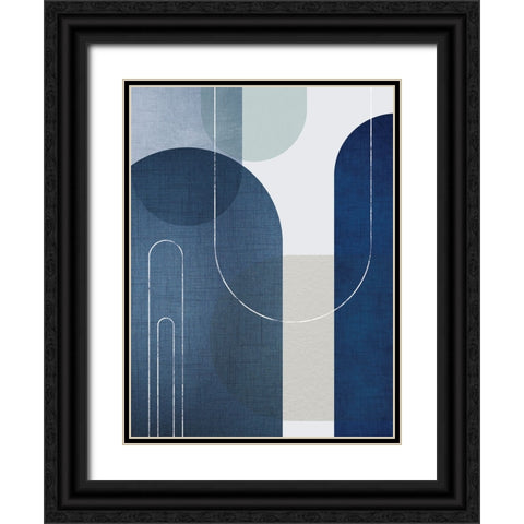 Blue Linen Mountains 1 Black Ornate Wood Framed Art Print with Double Matting by Urban Epiphany