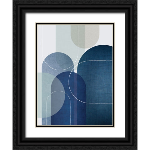 Blue Linen Mountains 3 Black Ornate Wood Framed Art Print with Double Matting by Urban Epiphany