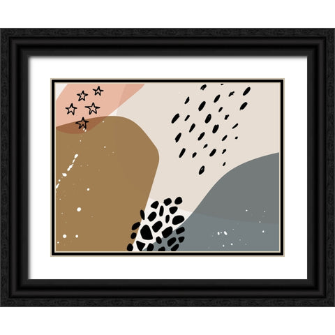 Enlightened Abstract 3 Black Ornate Wood Framed Art Print with Double Matting by Urban Epiphany