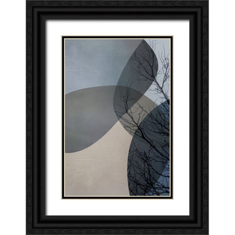 Blue Tree 1 Black Ornate Wood Framed Art Print with Double Matting by Urban Epiphany