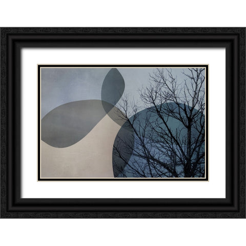 Blue Tree 3 Black Ornate Wood Framed Art Print with Double Matting by Urban Epiphany