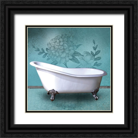 Aqua Tub Black Ornate Wood Framed Art Print with Double Matting by Brown, Victoria