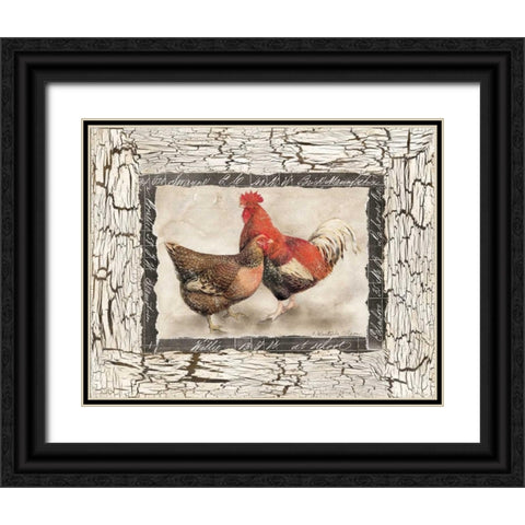 Fowl Play I Black Ornate Wood Framed Art Print with Double Matting by Olson, Charlene