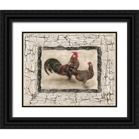 Fowl Play II Black Ornate Wood Framed Art Print with Double Matting by Olson, Charlene