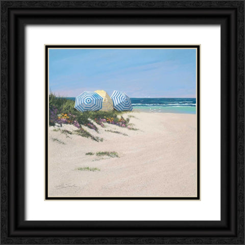 Day at the Beach Black Ornate Wood Framed Art Print with Double Matting by Seslar, Lin