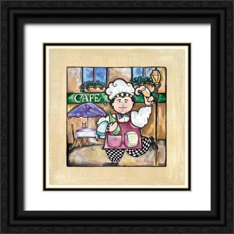 Cafe Black Ornate Wood Framed Art Print with Double Matting by Galaxy of Graphics