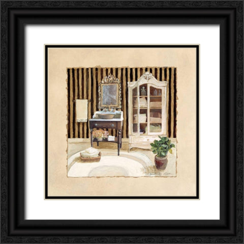 Vintage Bath II Black Ornate Wood Framed Art Print with Double Matting by Olson, Charlene