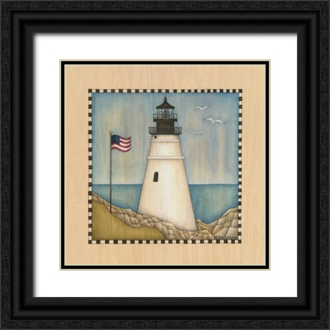 Lighthouse Cove III Black Ornate Wood Framed Art Print with Double Matting by Logan, Beth
