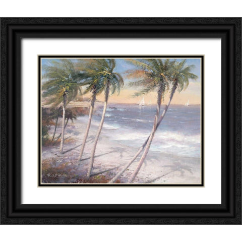 White Sand Beaches Black Ornate Wood Framed Art Print with Double Matting by Mathenia, Paul