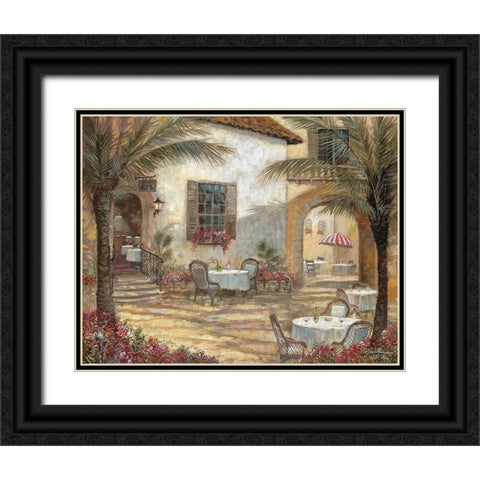 Courtyard Ambiance Black Ornate Wood Framed Art Print with Double Matting by Manning, Ruane