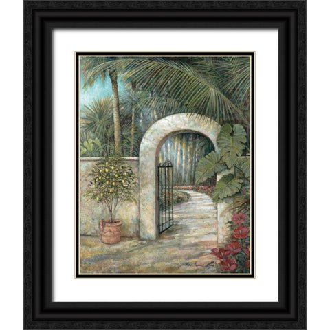 Tranquil Gardn II Black Ornate Wood Framed Art Print with Double Matting by Manning, Ruane
