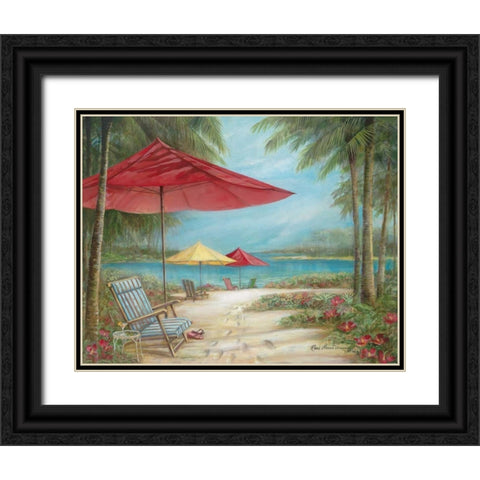 Relax Paradise I Black Ornate Wood Framed Art Print with Double Matting by Manning, Ruane