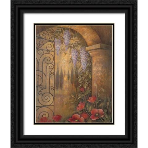 Wisteria Garden II Black Ornate Wood Framed Art Print with Double Matting by Vollherbst-Lane, Elaine