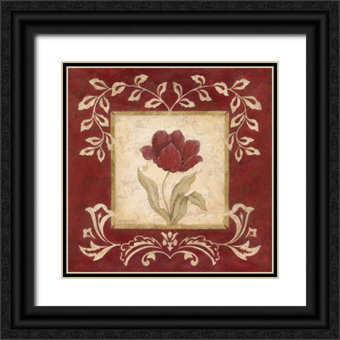 Scarlet Shine I Black Ornate Wood Framed Art Print with Double Matting by Carroll, Jane