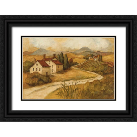 Traveling the Countryside II Black Ornate Wood Framed Art Print with Double Matting by Olson, Charlene