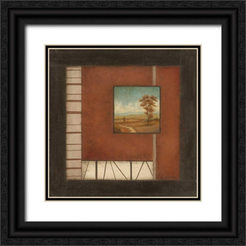 Linear Landscape I Black Ornate Wood Framed Art Print with Double Matting by Carroll, Jane