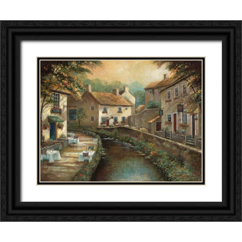 Bills Pub Black Ornate Wood Framed Art Print with Double Matting by Manning, Ruane