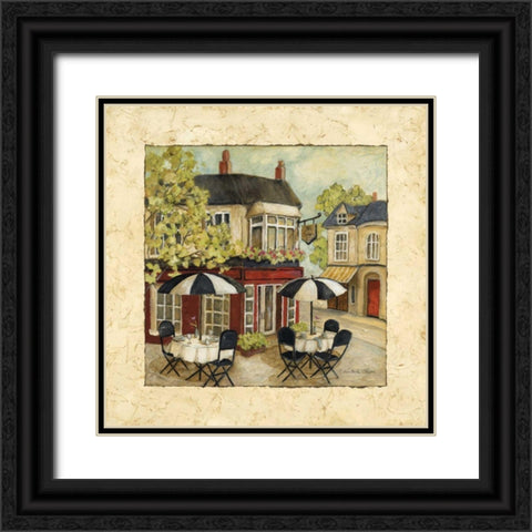 Corner Cafe I Black Ornate Wood Framed Art Print with Double Matting by Olson, Charlene
